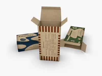 US K-Ration boxes End War WWII Low-poly 3D model