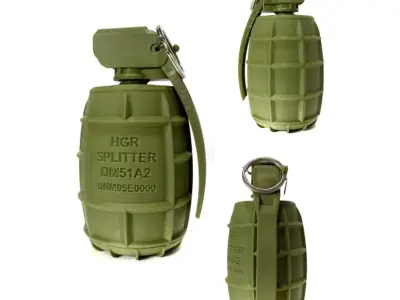 High-explosive fragmentation grenade DM51A1 3D print model