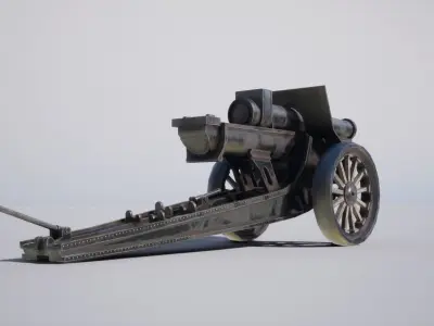 Military Canon Low-poly 3D model