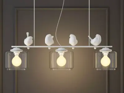 Hanging lamp provence bird pendant line 3 3D model purchase