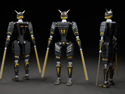 Ninja robot 3d Low-poly 3D model