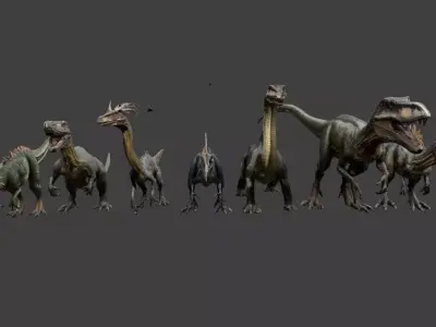 Dinosaurs Pack 1 Low-poly 3D model