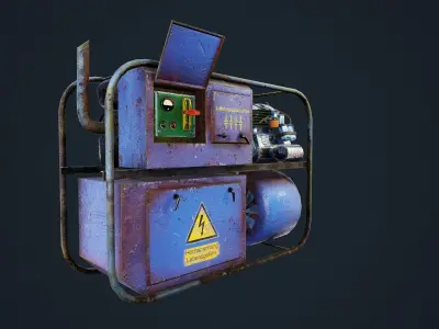 Old german  gas generator Low-poly 3D model