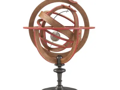 18th Century French Planetarium and Armillary Sphere 3D model