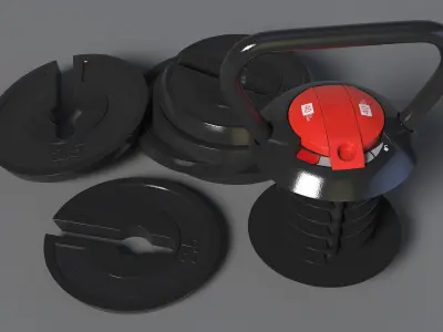 Kettlebell with Disks 3D model