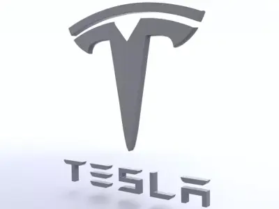 tesla logo set 3D model