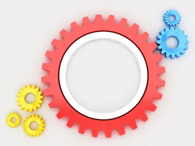 gears 3d model set of 3D model by Kritrimvault