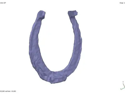 Set of three antique rusty horseshoes 3D model