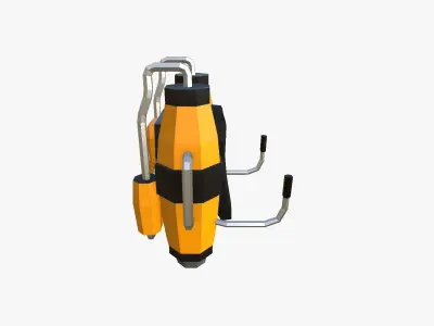 Jetpack Low Poly J01 - SciFi Character Design Low-poly 3D model