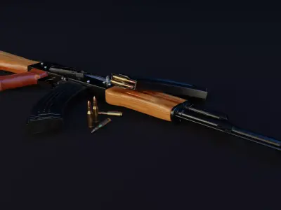 Game-Ready LowPoly model AK-47 3D model
