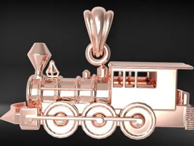 Train Charm Pendant Necklace Jewelry 3D print model