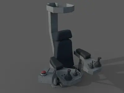 Control panel with joysticks - crane or gantry Low-poly 3D model