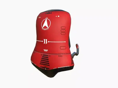 Jetpack J04 Red Black - SciFi Character Design Low-poly 3D model