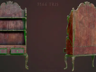 Bookshelf  Low-poly 3D model