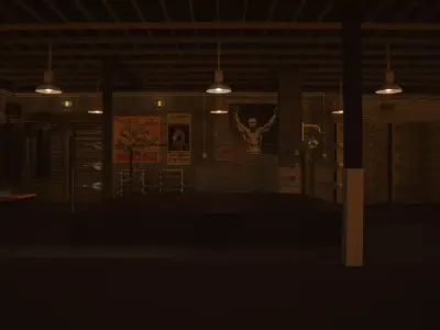 Retro boxing gym 3D model