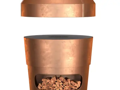 Copper Pizza and Barbecue Oven 3D model