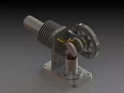 Horizontal Stirling Motor Free 3D model purchase