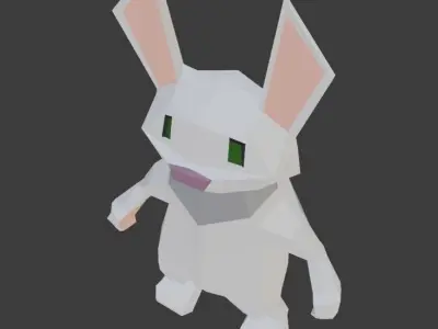 Low Poly Bunny with eyes Low-poly 3D model