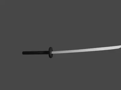katana samurai sword Free 3D model 8