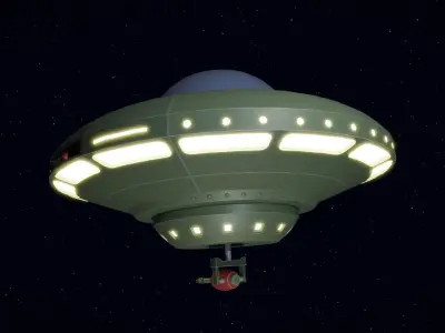 UFO Battleship Free low-poly 3D model