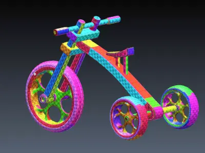 BLACK BALLANCE TRIKE Low-poly 3D model