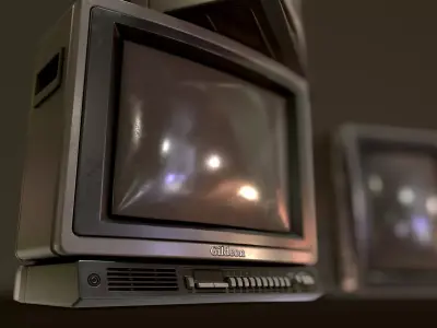 Retro Television from 80s Low-poly 3D model
