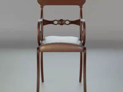 Antique Wooden Chair Low-poly 3D model buy