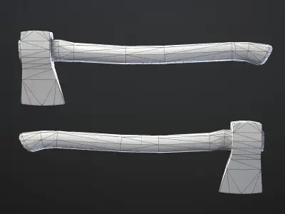 Old Axe for Wood Low-poly 3D model