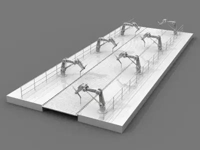 Robotic Assembly Line 3D model
