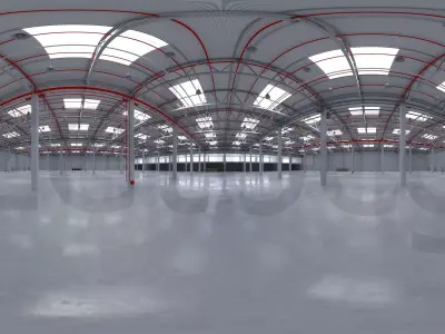 HDRI - Industrial Warehouse Interior 8 3D model