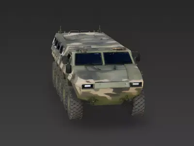 Modern 8x8 Armored Personnel Carrier APC 3D Model Low-poly 3D model