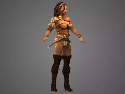 African Amazon Warrior 3D model
