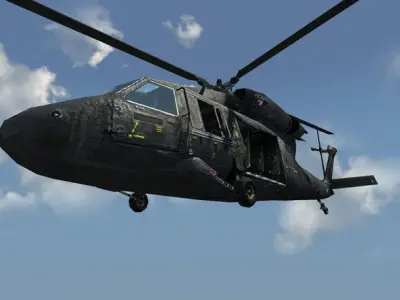 Helicopter Lowpoly Game ready blackhawk Low-poly 3D model