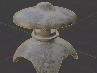 Japanese Tourou or Stone Lantern Low-poly 3D model