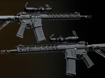 AR 15 Low-poly 3D model