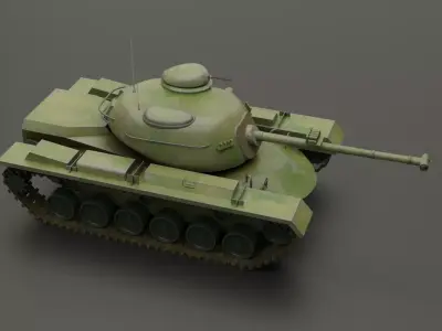 M48 Patton Tank Low-poly 3D model