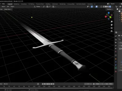 Medieval sword 3D model 3