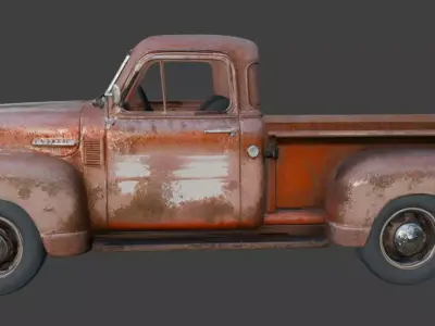 Vintage Rusty Pickup Truck 3D Model Realistic Old Classic 3D model