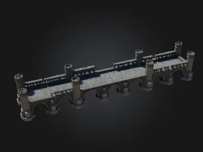 Castle Bridge Replica  Timeless Medieval Crossing 3D model