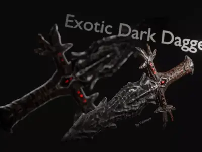Exotic dark dagger Low-poly 3D model