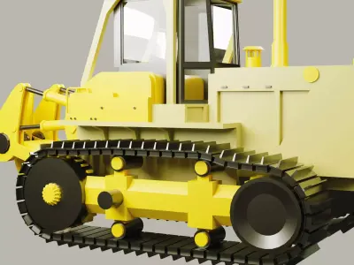 bulldozer truck Low-poly 3D model from CGTrader