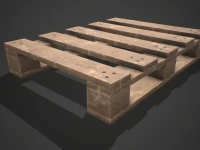 Low poly European Wood pallet 06 PBR Game Free low-poly 3D model