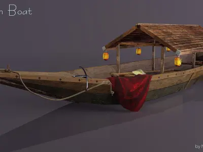 Japan Boat Low-poly 3D model