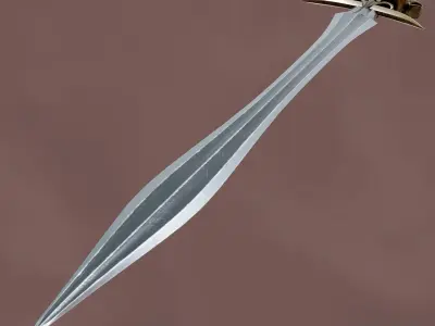 Medieval Sword Low-poly 3D model 21