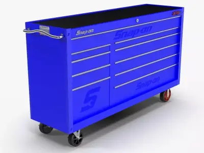 Tool Storage Blue Low-poly 3D model