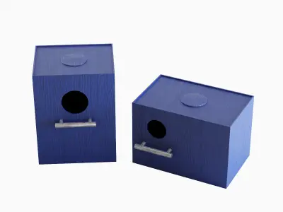 Colored Birdhouse 04 Low-poly 3D model