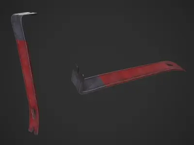 Crowbar hammer Low-poly 3D model