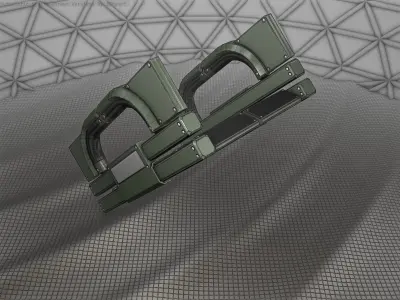Sci-Fi Stairs - 3 - Green Version Low-poly 3D model
