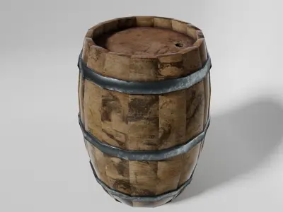 Lowpoly Barrel wooden Low-poly 3D model