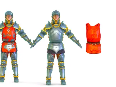 Subdivision 3D Men The Heavy Knight Low-poly 3D model purchase